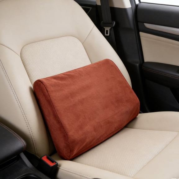 Uonlytech Driving Seat Lumbar Pillow Memory Foam Back Cushion Car Comfort Support Orange