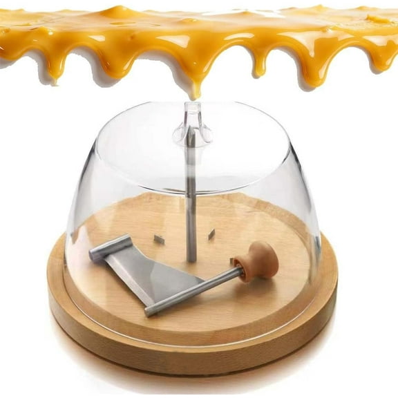 Cheese Curler Wheel - Stainless Cheese Cutter, Cheese Curler Flower Maker Wheel Slicer, Multifunctional Cheese Slice Design Tools, Wood Base, for Chocolate Curls Dessert Decoration