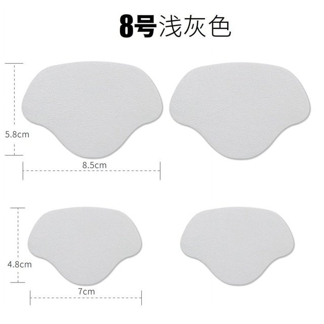 16 Pieces Microfiber Shoes Heal Repair Patch Professional Self-adhesive Solid Color Sneaker Repairing Plate Tap Accessories Light Grey