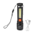 thumbnail image 2 of Rechargeable LED Flashlight, COB Work Flashlight USB Charging Aluminum Alloy 10000LM  for Camping, 2 of 8