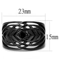 thumbnail image 2 of IP Black(Ion Plating) Stainless Steel Ring with No Stone for Women No Stone Stone Color Style TK3060 Size 6, 2 of 4