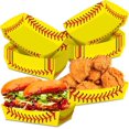 thumbnail image 2 of RRFDWQ-No Folding Required 100 Pack 2 Lb Softball Paper Food Trays Softball Plates Nacho Trays Disposable Softball Party Food Boat Serving Tray for Softball Themed Snack Party Baskets Supplies, 2 of 3