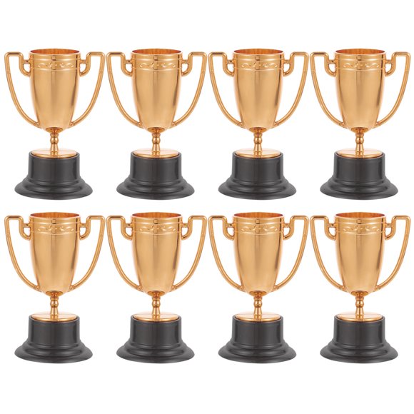 OULII Plastic Mini Trophies 8Pcs Tiny Trophy with Realistic Appearance for Party Games