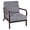Dark Grey, variant on PORKISS Accent Chair Mid Century Modern Arm Chair with Wood Frame and Pillow, Corduroy Reading Armchair for Bedroom Living Room Office, Beige Nature