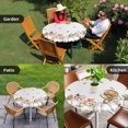 thumbnail image 4 of White Pumpkin Fall Round Tablecloth for 36-44 Inch Tables,Fitted Table Cover with Elastic Edge,Thanksgiving Eucalyptus Leaves Autumn Waterproof Outdoor Table Cloth Protector for Patio Garden Dinner, 4 of 9