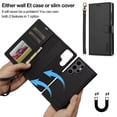 thumbnail image 4 of LC.IMEEKE Case for Samsung Galaxy S26 Ultra 5G 6.9 inch, 2 in1 Multifunctional Detachable Wallet Phone Case for Men Women with RFID Blocking Wrist Strap Shockproof Protective Case,Black, 4 of 13