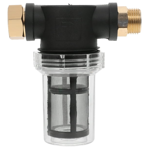 Lavadora Filtro de agua Conexión de alta presión Conexión para lavadoras a presión y tubo flexible de jardín con estándar estadounidense (negro)