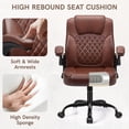 thumbnail image 4 of COOLHUT Leather Office Chair, Big and Tall Office Chair 400LBS Wide Seat Ergonomic Computer Desk Chair High Back Executive Leather Chair Adjustable Task Chair Lumbar Back, Dark Brown, 4 of 9
