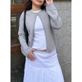 thumbnail image 2 of SUNSIOM Women's Fall Knit Cardigan Solid Color Long Sleeve One Button Open Front Cardigan Loose Outerwear, 2 of 8