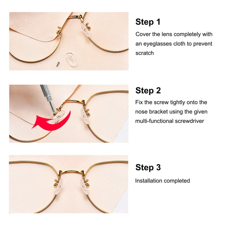 Magnetic Eyeglass Repair Kit, Glasses Repair Kit with Eyeglass Screws  Include Nose Pads, Precision Screwdriver Tool Set and Tweezers for  Eyeglasses