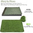 thumbnail image 4 of Dog Grass Pad with Tray, 3-Pack Replacement Artificial Grass Patch with Drainage Holes, Washable Puppy Turf Training Grass for Indoor/Outdoor Portable Potty Pet Loo, Green, 4 of 9