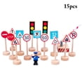thumbnail image 2 of 15PCS Street Sign Playset Educational Wooden Traffic Sign Road Sign for Kids, 2 of 10