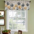 thumbnail image 3 of 2 Pack Valances for Window, Spring Tulips Flower Short Curtains for Kitchen Bedroom Living Room, Vintage Floral Barn Doors Rustic Beige Rod Pocket Small Window Treatment Valance Drapes 60 x 18 Inch, 3 of 8