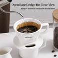 thumbnail image 4 of Pour Over Coffee Maker, Non-Electric Pour Over Coffee Dripper with Open Base Design, Manual Brew Maker, Single Cups Porcelain Slow Brewing Accessories for Gifts, White, 4 of 7