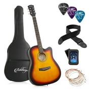41-inch Beginner Cutaway Acoustic Guitar Package - Starter Kit w/ Tuner, Gig Bag
