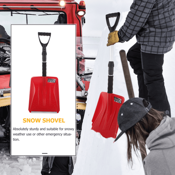Toyvian 1Pc Retractable Snow Shovel with Aluminum Alloy Handle for Outdoor Winter Use