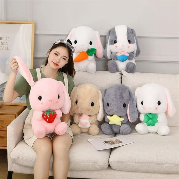 Bunny Pillows Bunny Stuffed Animal Cute Bunny Doll Plush Rabbit Toys Gift  for Kids Girls Women Girlfriend on Birthday Christmas Valentines Day Easter  Thanksgiving, 17 inch/43cm, White Carrot 