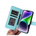 thumbnail image 5 of JTCASES Compatible with iPhone 14 6.1 inch Case Wallet Flip Folio Case [Kickstand] with RFID Blocking Card Holders [Shockproof] and Wrist Strap Phone Cover for Men Women Girls, Mint, 5 of 12