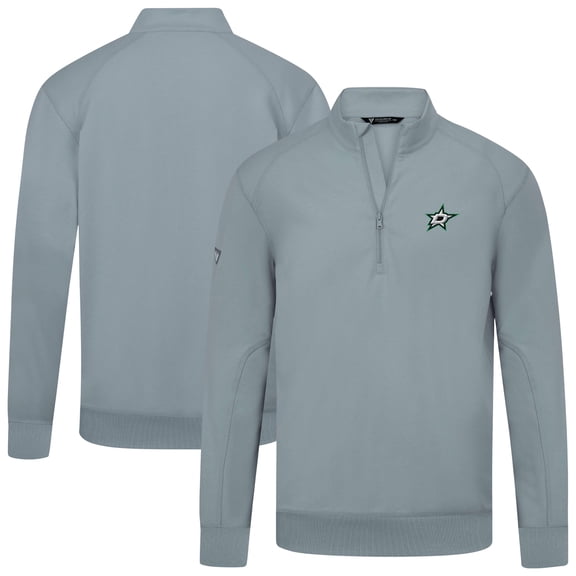 Men's Levelwear Gray Dallas Stars Upright Tri-Blend Quarter-Zip Pullover