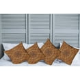 thumbnail image 2 of Ambesonne Tribal Throw Pillow Cover 4 Pack, Eastern Trippy Wood Pattern, 24", Ginger, 2 of 5