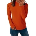 thumbnail image 5 of Aoiroe Womens Mock Neck Sweater Long Sleeve Knit PulloverFashion Clothes 2025, Y2K Clothes, Crew Neck Slim Fit Undershirts Knit, Lightweight Fall Casual Long Sleeve Crewneck Pullover Tops, Yellow 3XL, 5 of 7