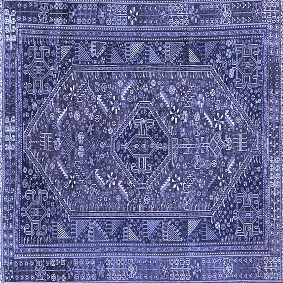 Ahgly Company Indoor Square Persian Blue Traditional Area Rugs, 5' Square