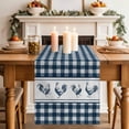 thumbnail image 2 of Table Runner - 36 Inch Long, Farmhouse Blue Plaid Kitchen Dining Table Runner Dresser Scarves, Vintage Country Cock Checkered Farmhouse Decor for Coffee Tables Wedding Party Banquet, 2 of 8