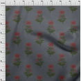 thumbnail image 3 of oneOone Cotton Cambric Gray Fabric Floral Block Sewing Fabric By The Yard Printed Diy Clothing Sewing Supplies 56 Inch Wide, 3 of 4