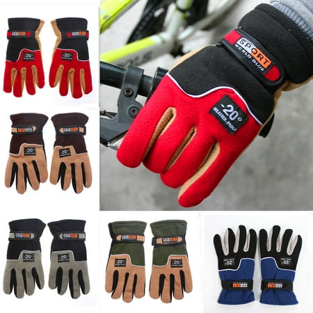 One Size Winter Cycling Skiing Glove Soft Cycling Bicycle Bike MTB Outdoor Sports Full Finger (Best Rear Winter Mtb Tyre)