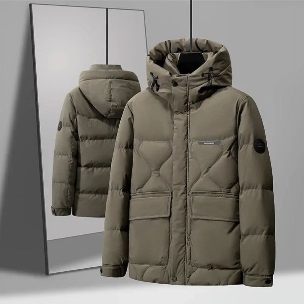 Chaqueta corta con capucha para hombre, chaqueta de invierno nueva para hombre, abrigo cálido de plumón de pato que combina con todo a la moda para hombre