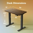 thumbnail image 4 of Kyspho 32" Small Electric Standing Desk Adjustable Height, 4 Memory Height Settings, Sit Stand Up Desk for Home Office & Computer Workstation, Black Walnut, 4 of 9