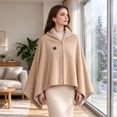 thumbnail image 3 of 2027 New Heated Shawl Wraps for Women, Cozy Wrap with Heat, Zip Front Hands-Free Wearable USB Heated Blanket, 3 Heat Settings Portable Shawl for Home Travel Office Winter Use, 3 of 7