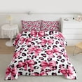 thumbnail image 2 of Feelyou Bowknot Kid Queen Comforter Set, Pink Cheetah Leopard Print Bedding Set, 3pcs, 2 of 8