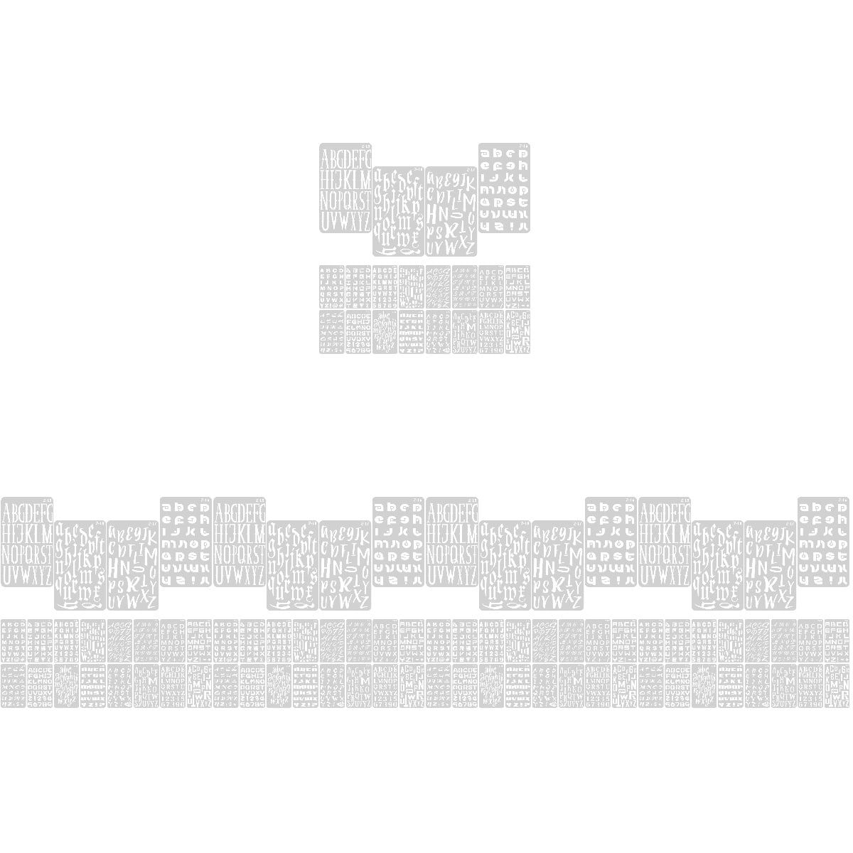 5 Pieces Stencil Letters Stencil Paper Letter Template 17.80X10.00X0.10CM White