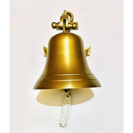 7.5" Medieval Brass Ship Wall Bell with Bracket & Lanyard | Nautical Antique Finish Gift Décor