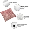 thumbnail image 4 of BANET Ashler Pink Faux Fur Pillow Covers, Fluffy Fuzzy Throw Pillows, Luxurious Shaggy Cushion Covers for Bedroom, Living Room 18x18in, 4 of 5