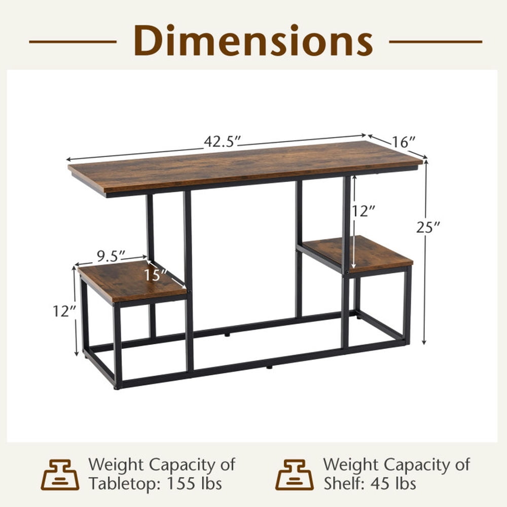 Finihen TV Stand, Entertainment Center, Rustic TV Console Table for 50 Inches TVs, for Living Room, Rustic Brown