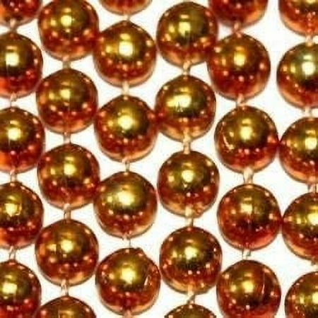 10 Dozen Metallic Orange Mardi Gras Beads