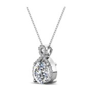 Cate & Chloe Alessandra 18k White Gold Plated Necklace with Simulated Diamond Crystals for Women