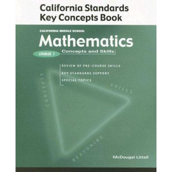 Pre-Owned McDougal Littell Middle School Math : California Standards Key Concepts Book (Student) Course 1