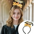 thumbnail image 1 of Diadema de graduación para mujer | Tocado floral PhD con mini gorra, purpurina, flores falsas | Tela de 7.2in | Accesorio de ceremonia lindo y cómodo | Accesorios fotográficos para la universidad,, 1 of 6