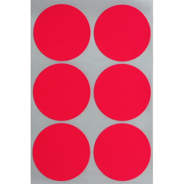 Royal Green Color Dot Stickers 2 in Neon Pink, 50mm Round Labels for Moving and Identification - 180 Pack