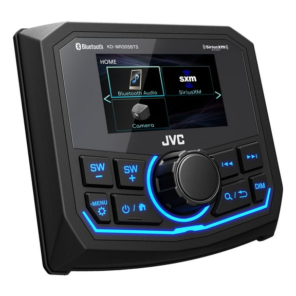 JVC KD-MR305BTS Marine MotorSports 2.7" LCD Digital Media Bluetooth 2V IPX66 Rear USB AUX Rear View Camera Ready AM/FM/Weatherband Radio Receiver