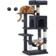 thumbnail image 1 of Feandrea Árbol para Gatos, Torre de Gatos, Altura 112 cm, 4 Postes, 2 Plataformas, 1 Cueva, 1 Hamaca, 2 Pompones, Gris Ahumado, 1 of 5