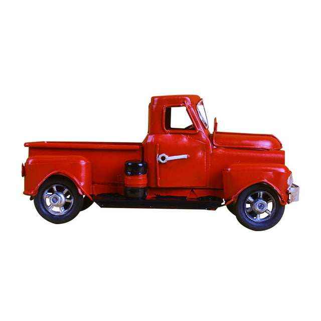 Camión de Metal rojo de Navidad para niños, camión Vintage con rueda móvil, decoración de mesa, Año Nuevo 2022, decoración de Navidad para Kits de decoración para fiestas estilo clásico Billuyoard HA001576-01B