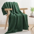 thumbnail image 6 of Whale Flotilla Knit Chenille Throw Blanket for Couch, Sofa, Bed, Soft Fuzzy Warm and Chunky, 50"x60", Deep Green, 6 of 9