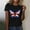 Black, variant on QUNYINEY Independence Day Womens Tshirts Casual Short Sleeve Crew Neck Tops Loose Summer Pullover Women's Tops