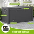 thumbnail image 5 of Uforic Lockable 100 Gallon Resin Deck Box, Heavy-Duty Weather Resistant Outdoor Storage Chest, Versatile Storage Solution for Patio Accessories and Daily Essentials,Dark Gray, 5 of 6