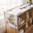 thumbnail image 6 of Happy Easter Table Runner, Cute Rabbits Eggs Daisy Flowers Plants Watercolor Cotton Linen Table Runners 108 Inches Long, Dresser Scarf Runner for Dining/Living Room/Kitchen/Square Tables 13''x108'', 6 of 9