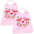 thumbnail image 3 of 2Pack Waterproof Adult Bib Mealtime Design 88x48cm Pink Clothing Protector For Elderly Disabled Patients, 3 of 4